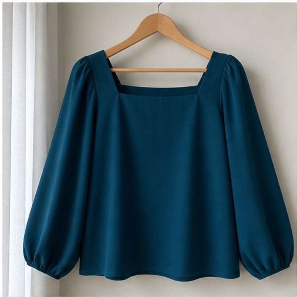 Teal Ruffle Blouse